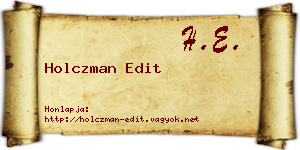 Holczman Edit névjegykártya